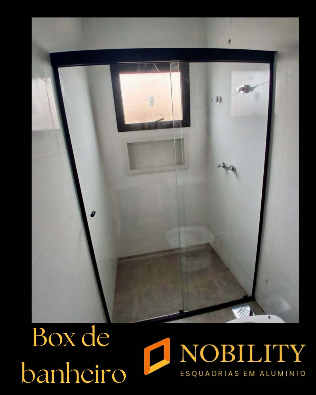 Box de banheiro (perfil preto reto)